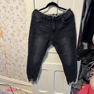 Maurices Charcoal Frayed Hem Skinny Jeans